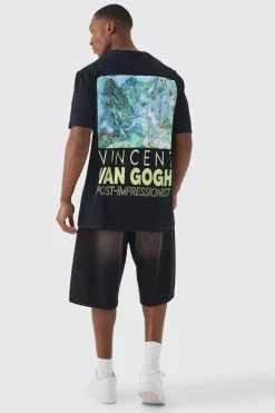 Oversized Van Gogh Scenic Art License T-shirt | UK^boohooMAN Online