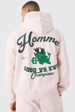 boohooMAN Oversized Varsity Applique Hoodie | UK| Hoodies & Sweatshirts