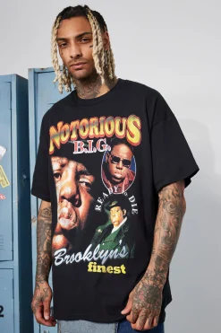 Oversized Vintage Biggie License T-shirt | UK^boohooMAN Clearance