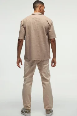 boohooMAN Oversized Waffle Jersey Shirt | UK| Shirts