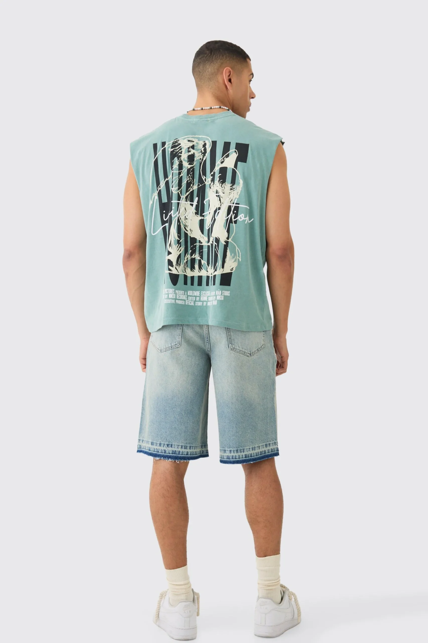 Oversized Wash Boxy Gothic Renaissance Cherub Tank | UK^boohooMAN Discount