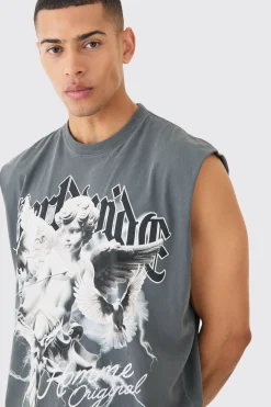 Oversized Wash Boxy Renaissance Worldwide Cherub Tank | UK^boohooMAN Outlet