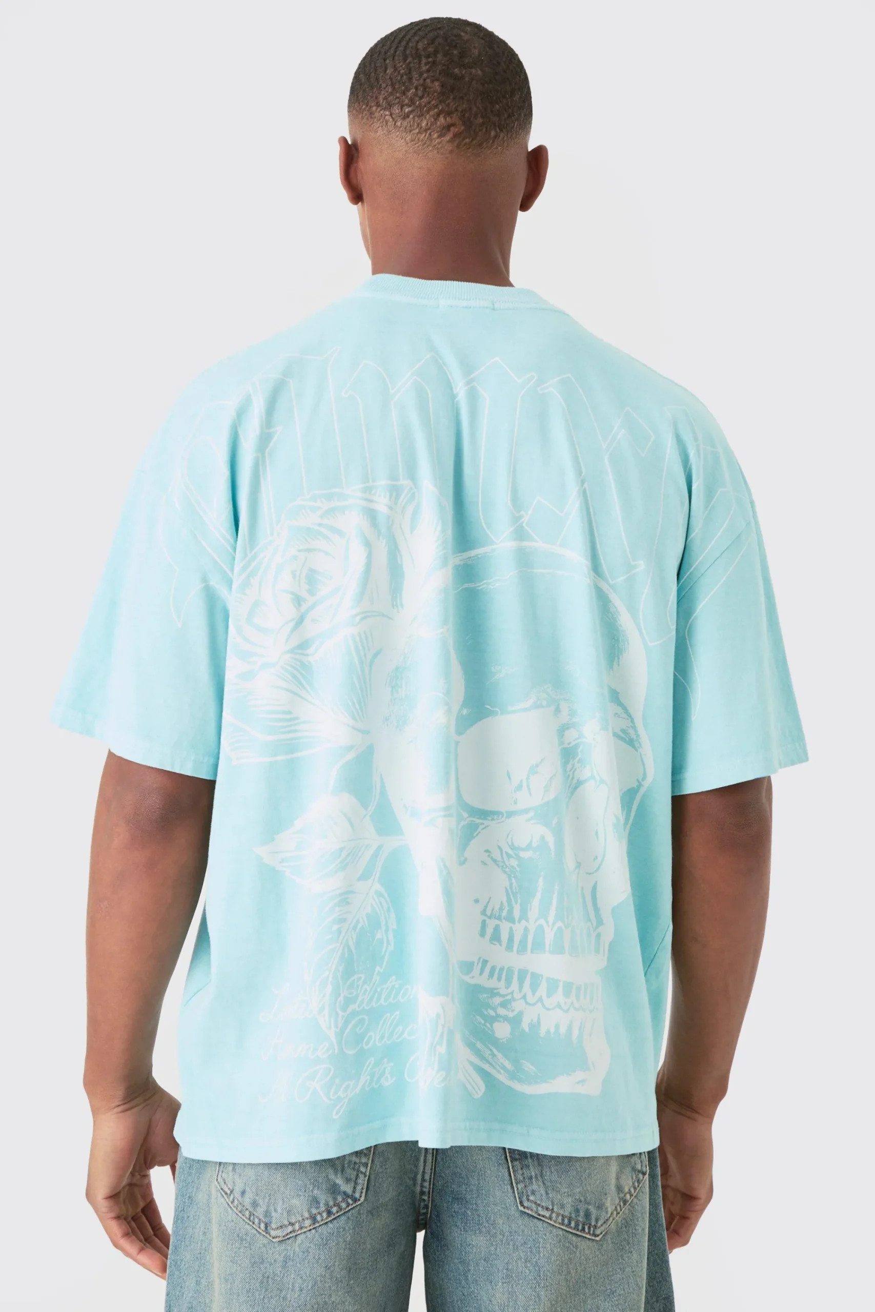 Oversized Wash Large Scale Skull Graphic T-shirt | UK^boohooMAN Hot