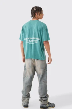 Oversized Washed Boxy Graphic T-shirt | UK^boohooMAN New