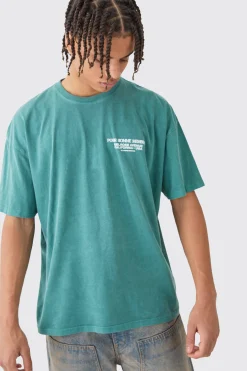 Oversized Washed Boxy Graphic T-shirt | UK^boohooMAN New