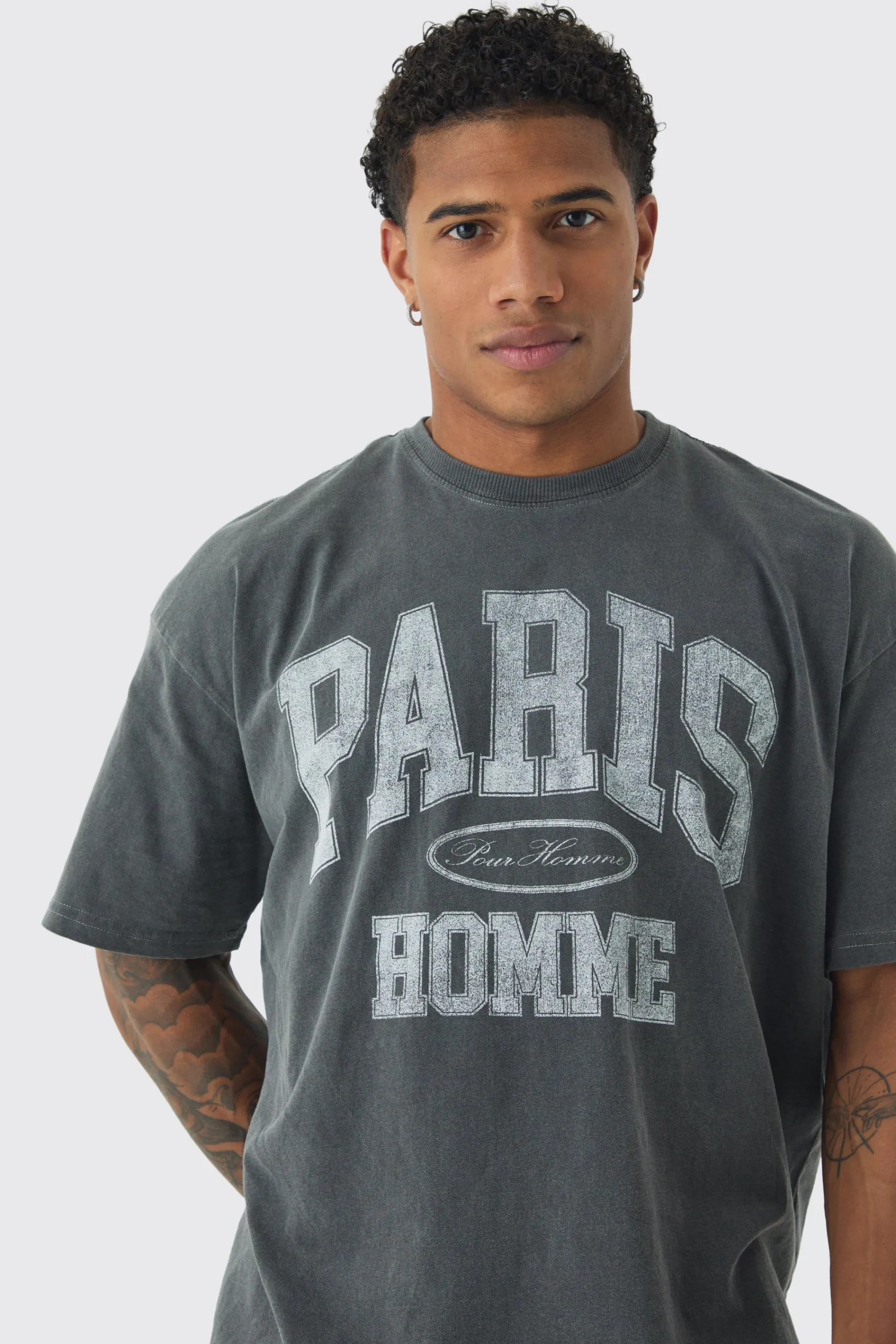 Oversized Washed Boxy Paris T-shirt | UK^boohooMAN Discount