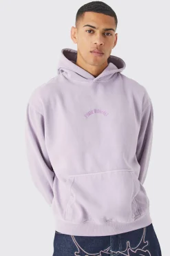 boohooMAN Oversized Washed Embroidered Hoodie | UK| Hoodies & Sweatshirts