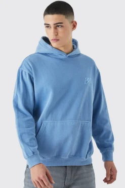boohooMAN Oversized Washed Embroidered Hoodie | UK| Hoodies & Sweatshirts