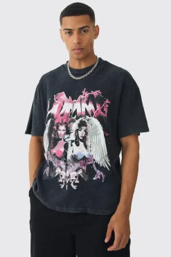 Oversized Washed Graphic Heavyweight Waffle T-shirt | UK^boohooMAN