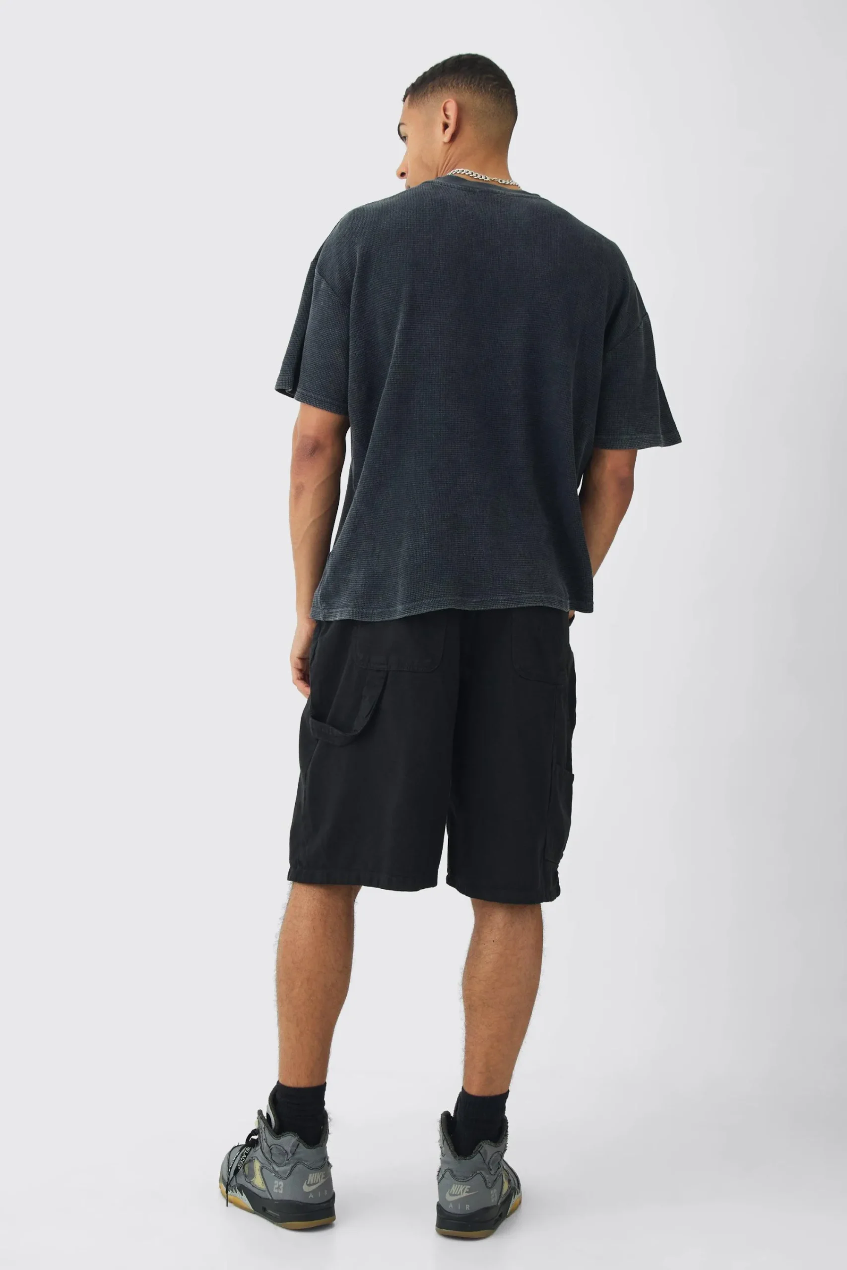 Oversized Washed Graphic Heavyweight Waffle T-shirt | UK^boohooMAN