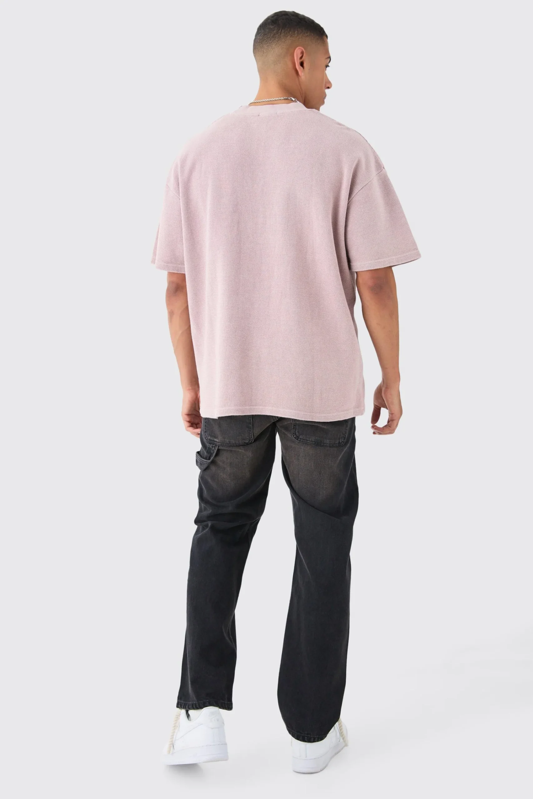 Oversized Washed Heavyweight Waffle T-shirt | UK^boohooMAN Discount