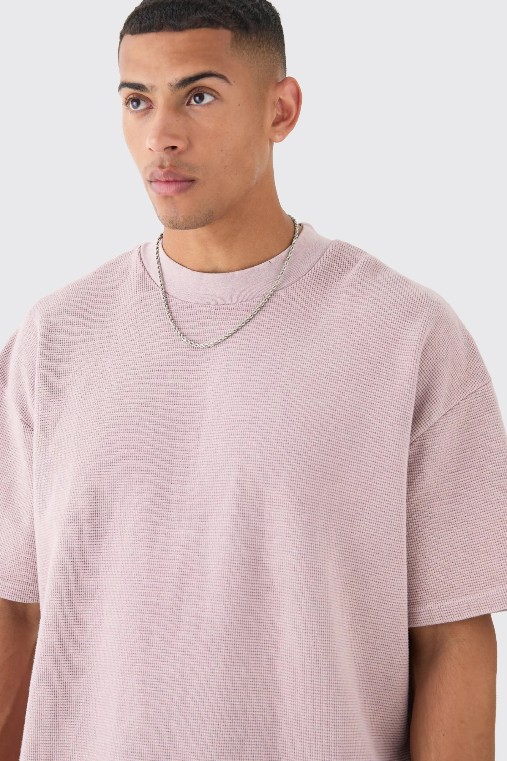 Oversized Washed Heavyweight Waffle T-shirt | UK^boohooMAN Discount