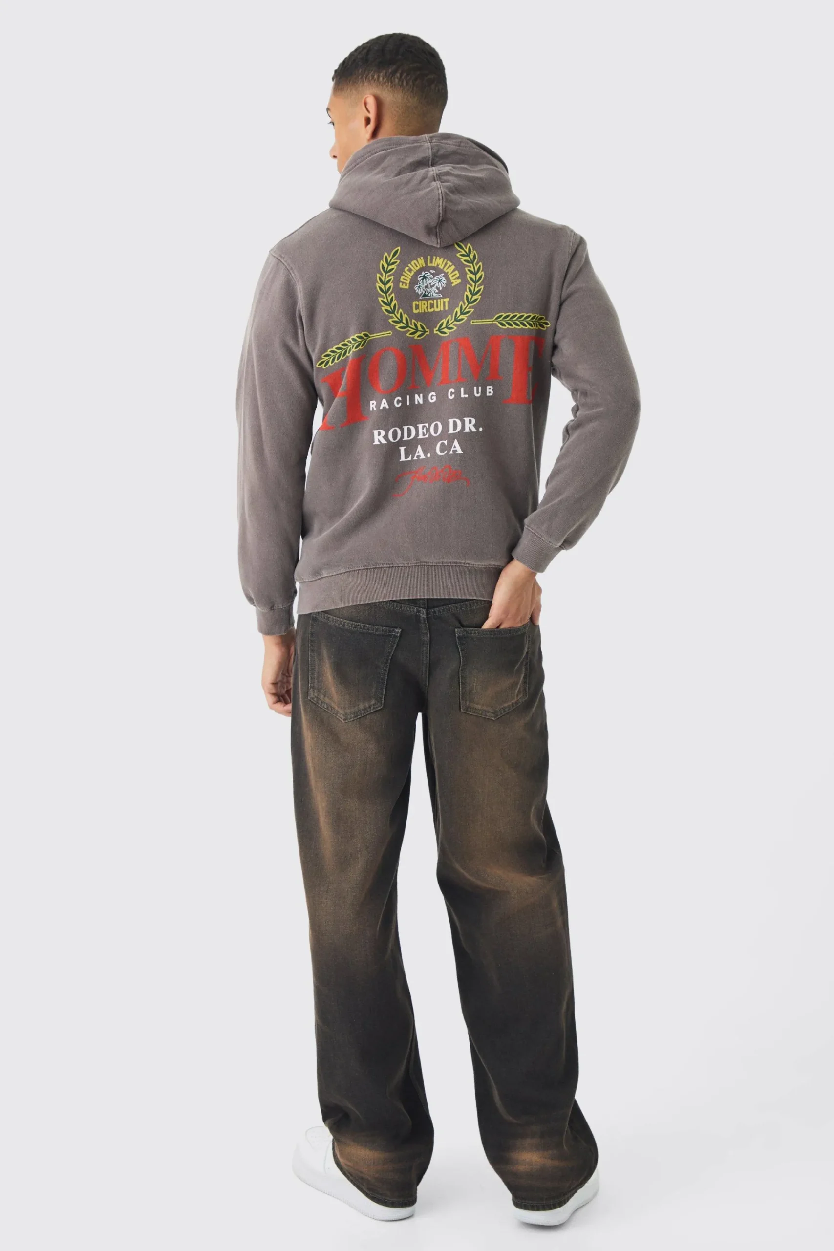 boohooMAN Oversized Washed Homme Print Hoodie | UK| Hoodies & Sweatshirts