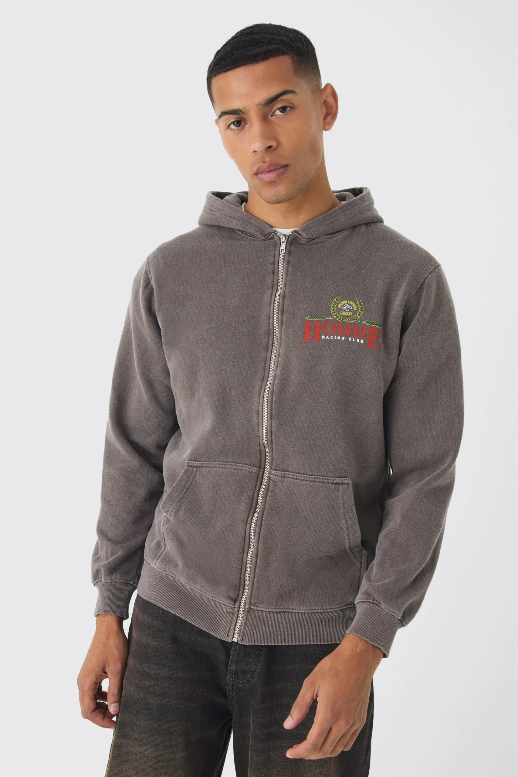 boohooMAN Oversized Washed Homme Print Hoodie | UK| Hoodies & Sweatshirts