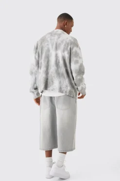 boohooMAN Oversized Washed Knitted Cardigan In | UK| Knitwear