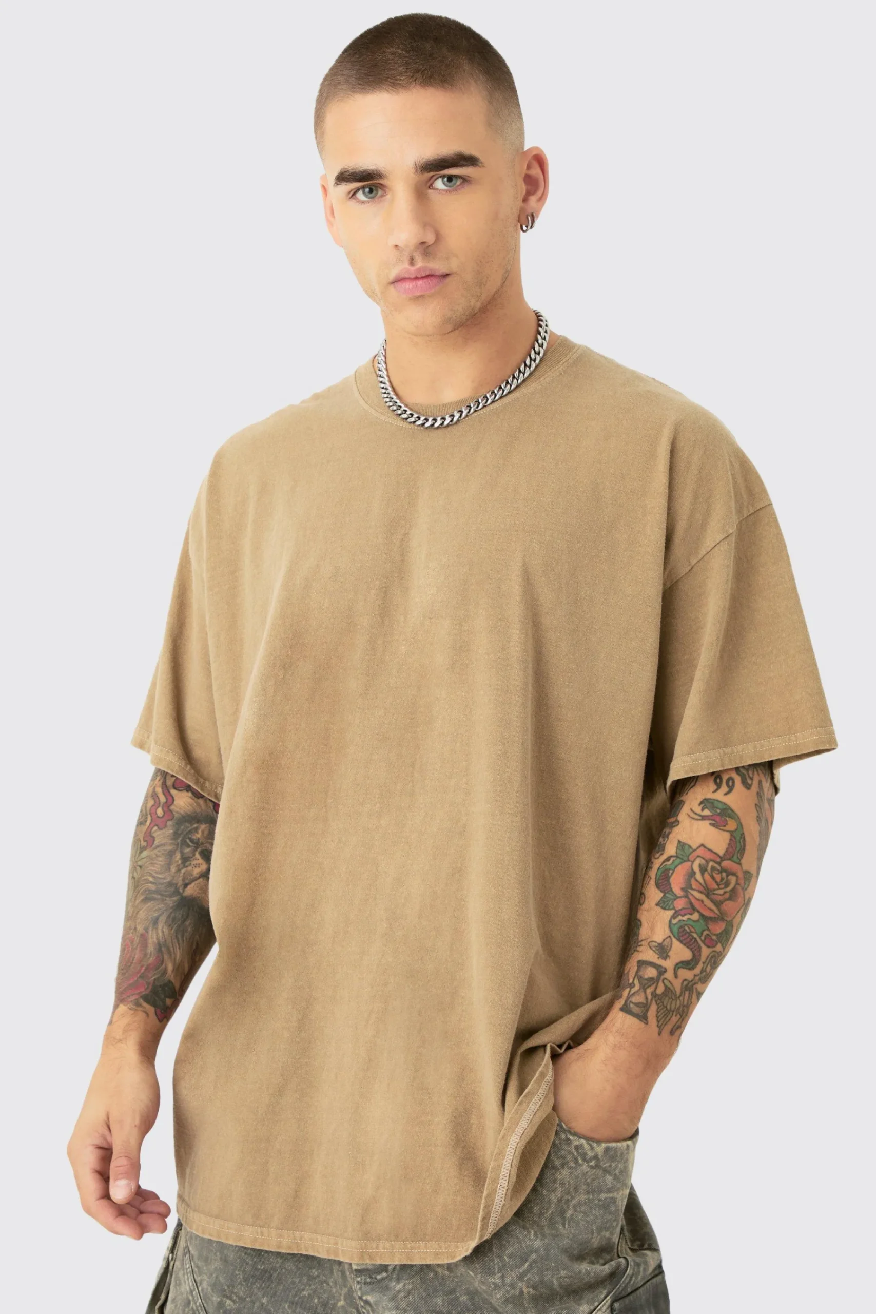 Oversized Washed Lake Michigan Back Printed T-shirt | UK^boohooMAN Clearance