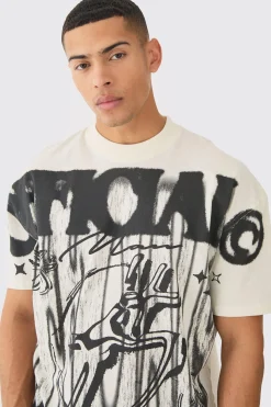 Oversized Washed Over Seams Official Graphic T-shirt | UK^boohooMAN
