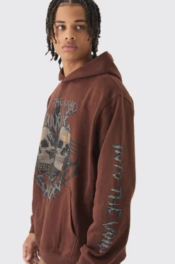 boohooMAN Oversized Washed Skull Graphic Hoodie | UK| Hoodies & Sweatshirts