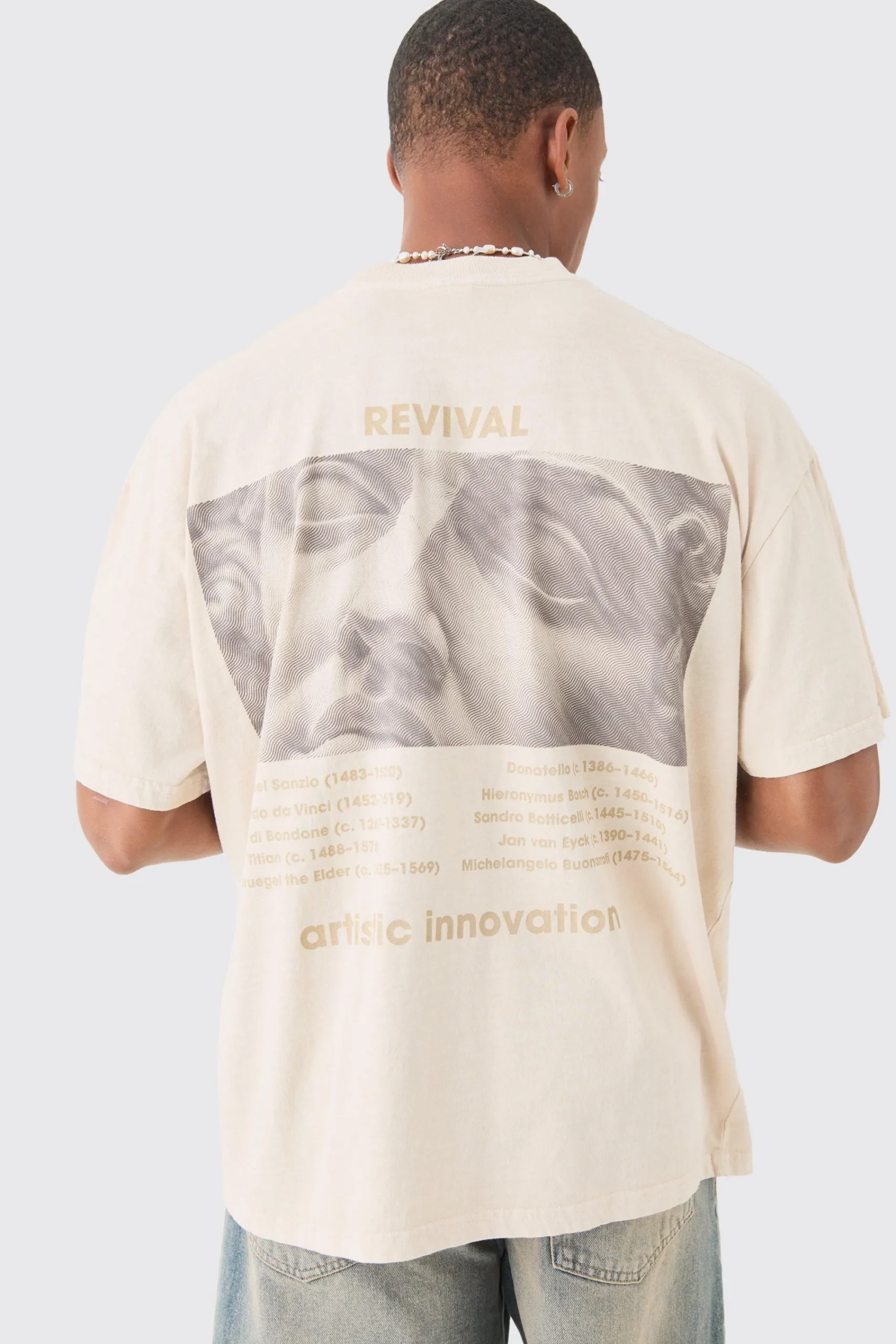 Oversized Washed Statue Print T-shirt | UK^boohooMAN New