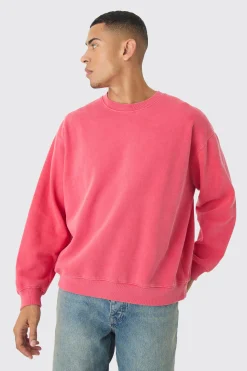 boohooMAN Oversized Washed Sweatshirt | UK| Hoodies & Sweatshirts