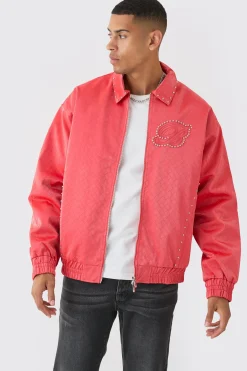 boohooMAN Oversized Weave Pu Bomber | UK| Coats & Jackets