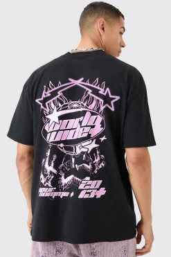 Oversized Worldwide Astronaut Graphic T-shirt | UK^boohooMAN Online
