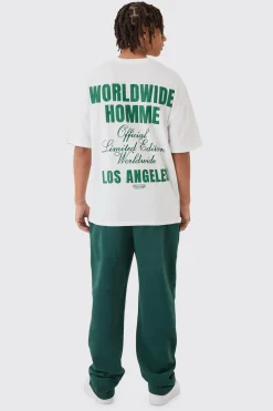 Oversized Worldwide Back Puff Print T-Shirt | UK^boohooMAN Clearance