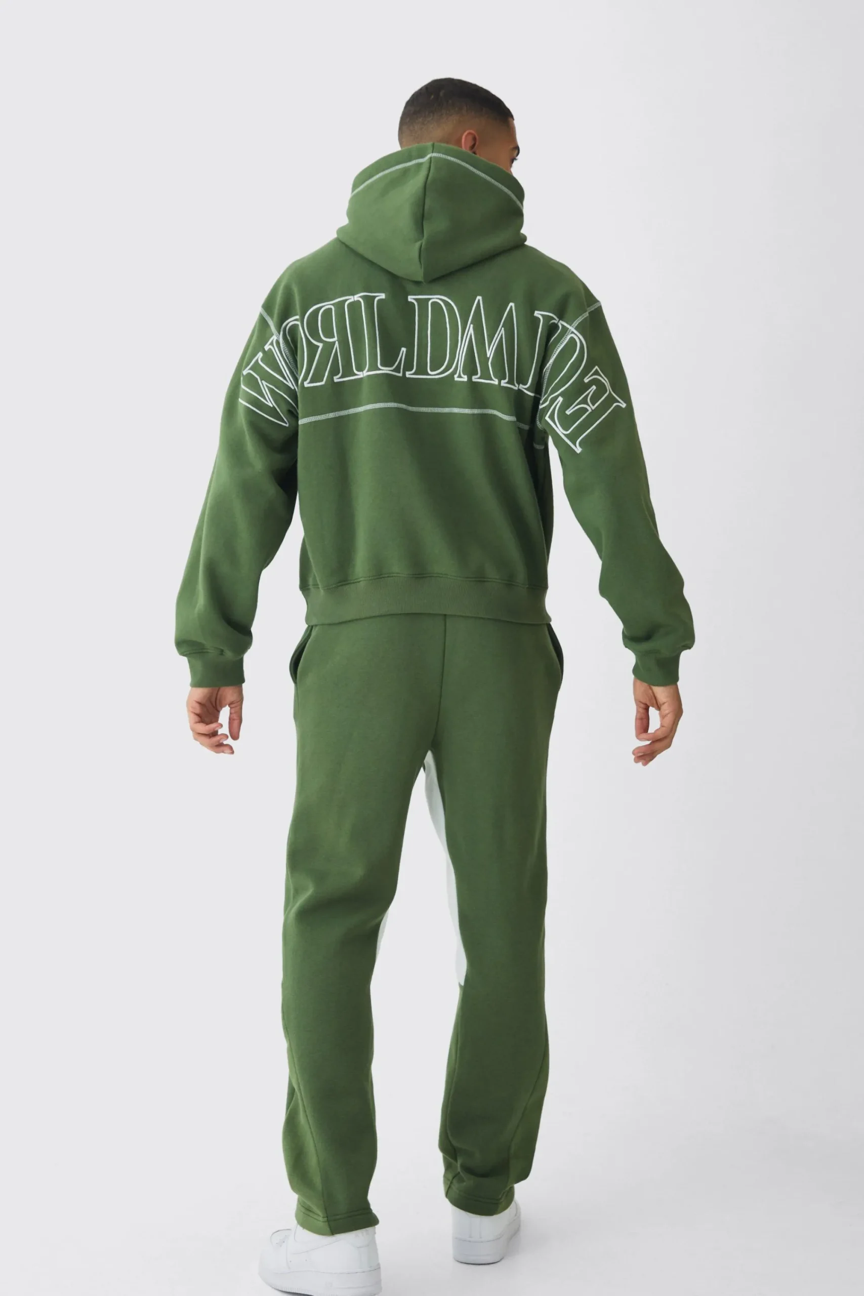 boohooMAN Oversized Worldwide Contrast Stitch Gusset Tracksuit | UK| Tracksuits