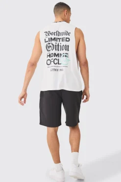 boohooMAN Oversized Worldwide Crotch Print Short | UK| Shorts