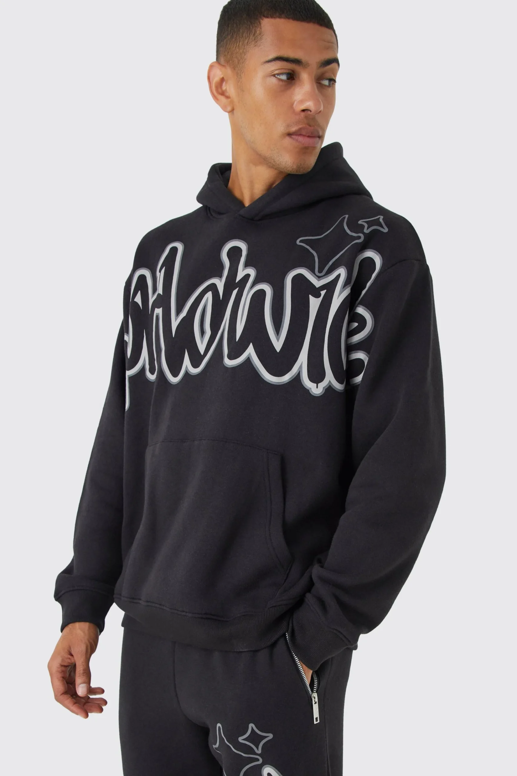 boohooMAN Oversized Worldwide Graffiti Print Tracksuit | UK| Tracksuits