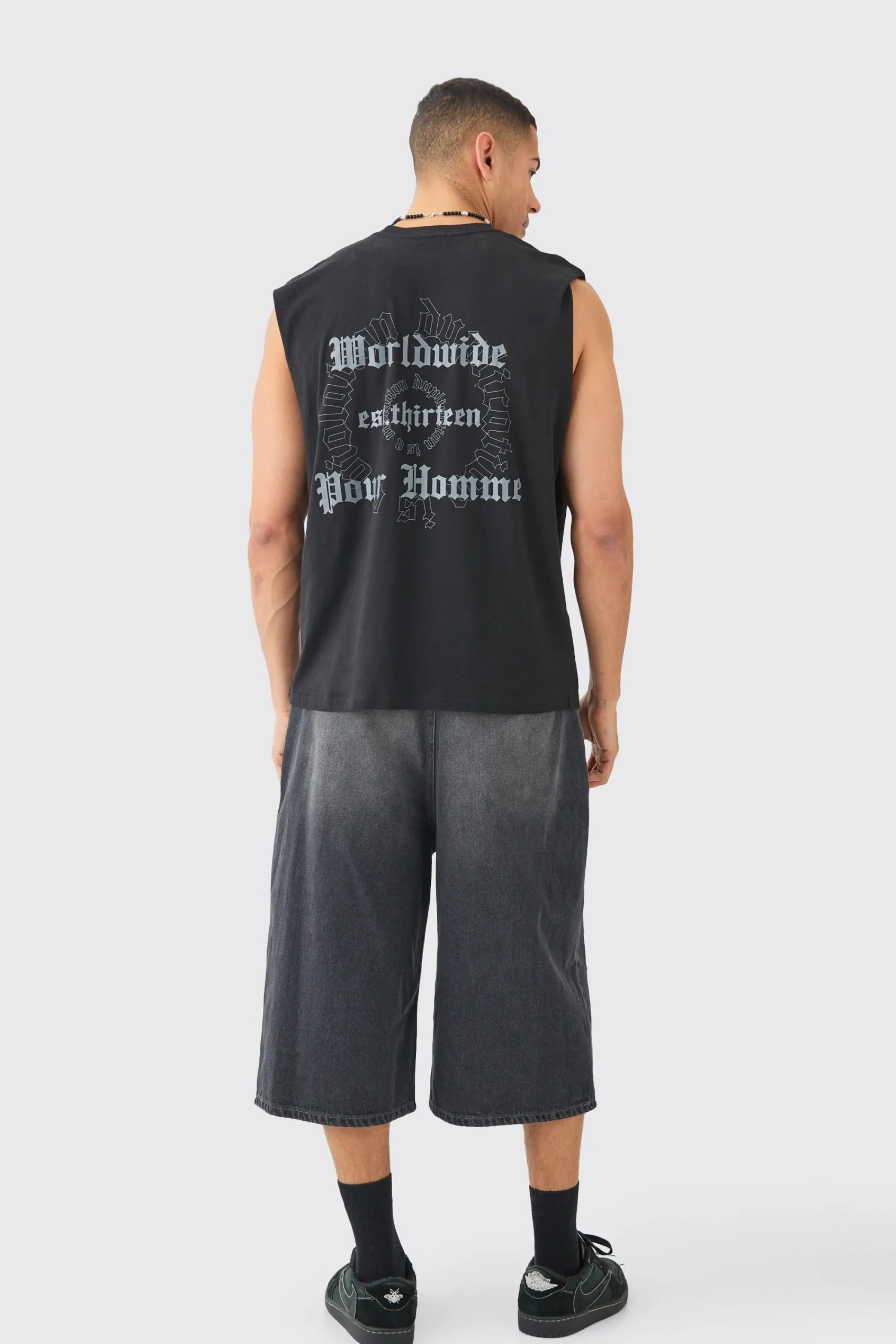 Oversized Worldwide Text Tank | UK^boohooMAN Clearance