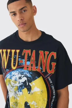 Oversized Wu-Tang Large Scale License Print T-Shirt | UK^boohooMAN Online