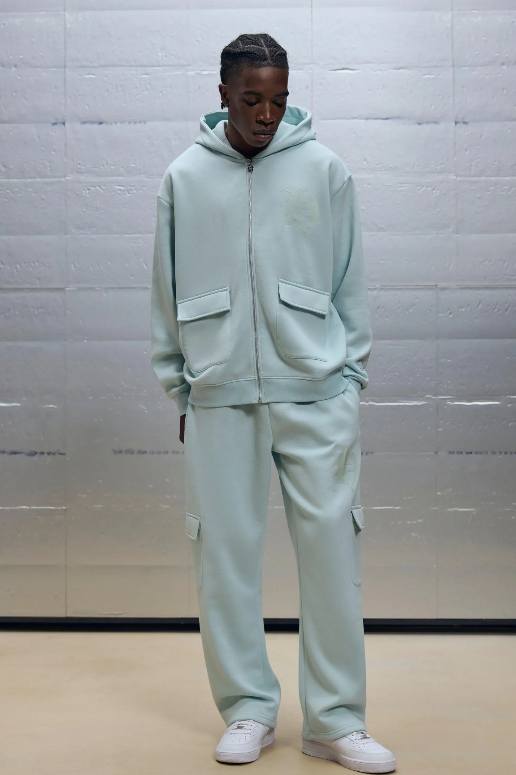 boohooMAN Oversized Zip Through Cargo Pocket Detail Hooded Tracksuit | UK| Tracksuits