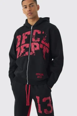 boohooMAN Oversized Zip Through OFCL Gusset Hooded Tracksuit | UK| Tracksuits