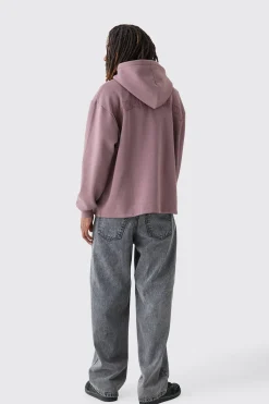 boohooMAN Oversized Zip Through Open Hem Applique Hoodie | UK| Hoodies & Sweatshirts