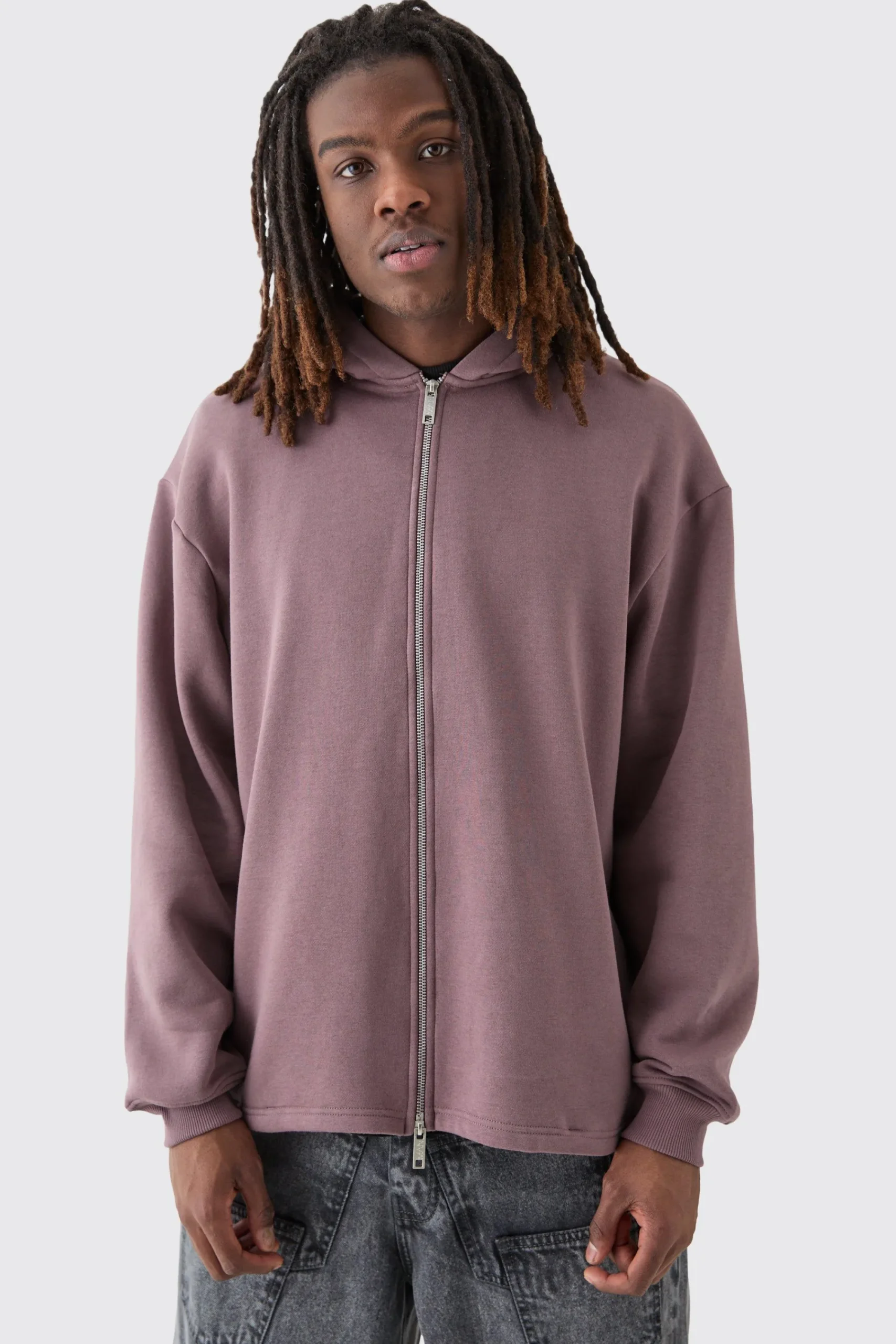 boohooMAN Oversized Zip Through Open Hem Applique Hoodie | UK| Hoodies & Sweatshirts