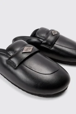 boohooMAN Padded Man Tab Mule In | UK| Sliders & Slippers