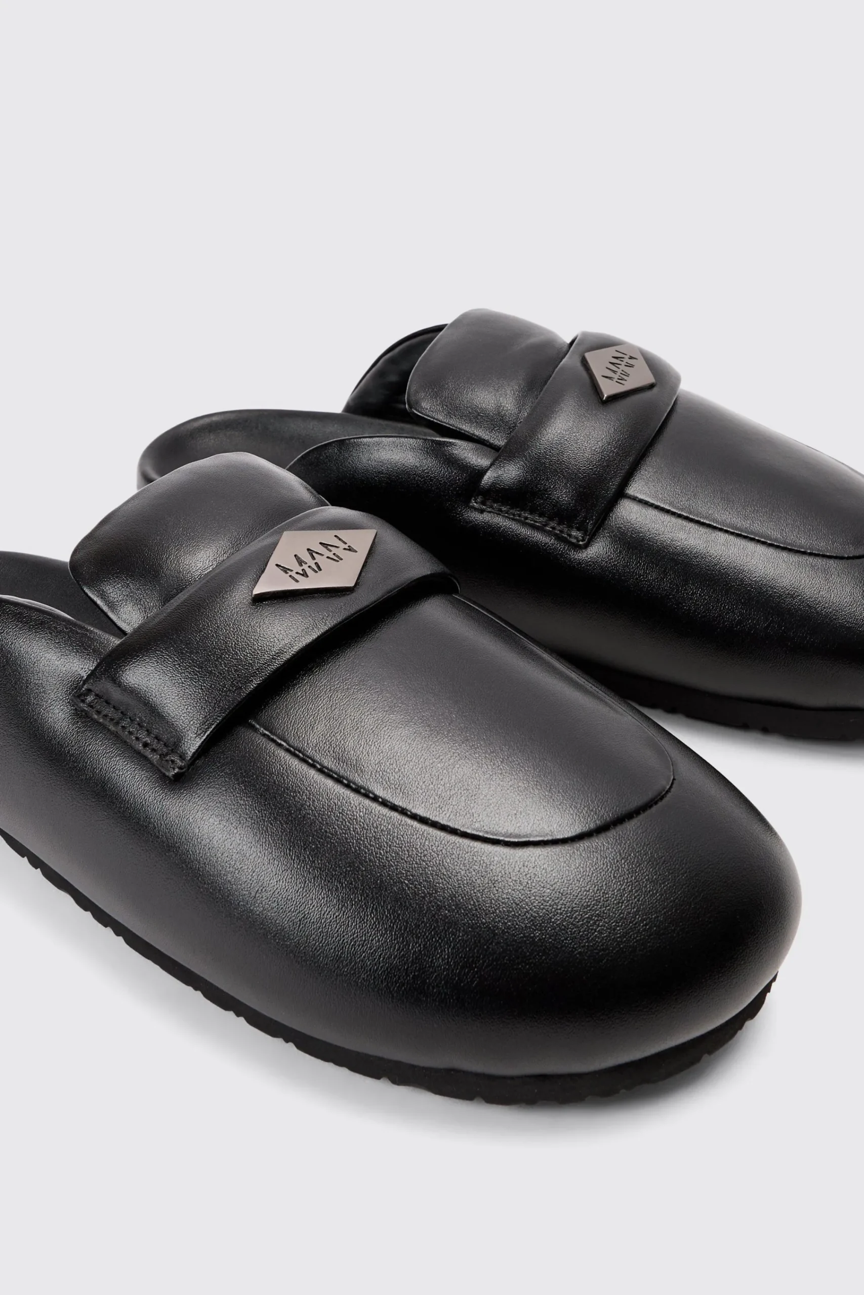 boohooMAN Padded Man Tab Mule In | UK| Sliders & Slippers