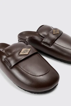 boohooMAN Padded Man Tab Mule In | UK| Sliders & Slippers