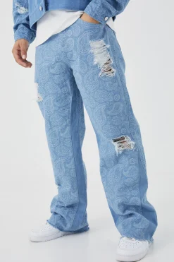 boohooMAN Paisley Denim Jacket And Jeans Set | UK| Sets & Co-Ords