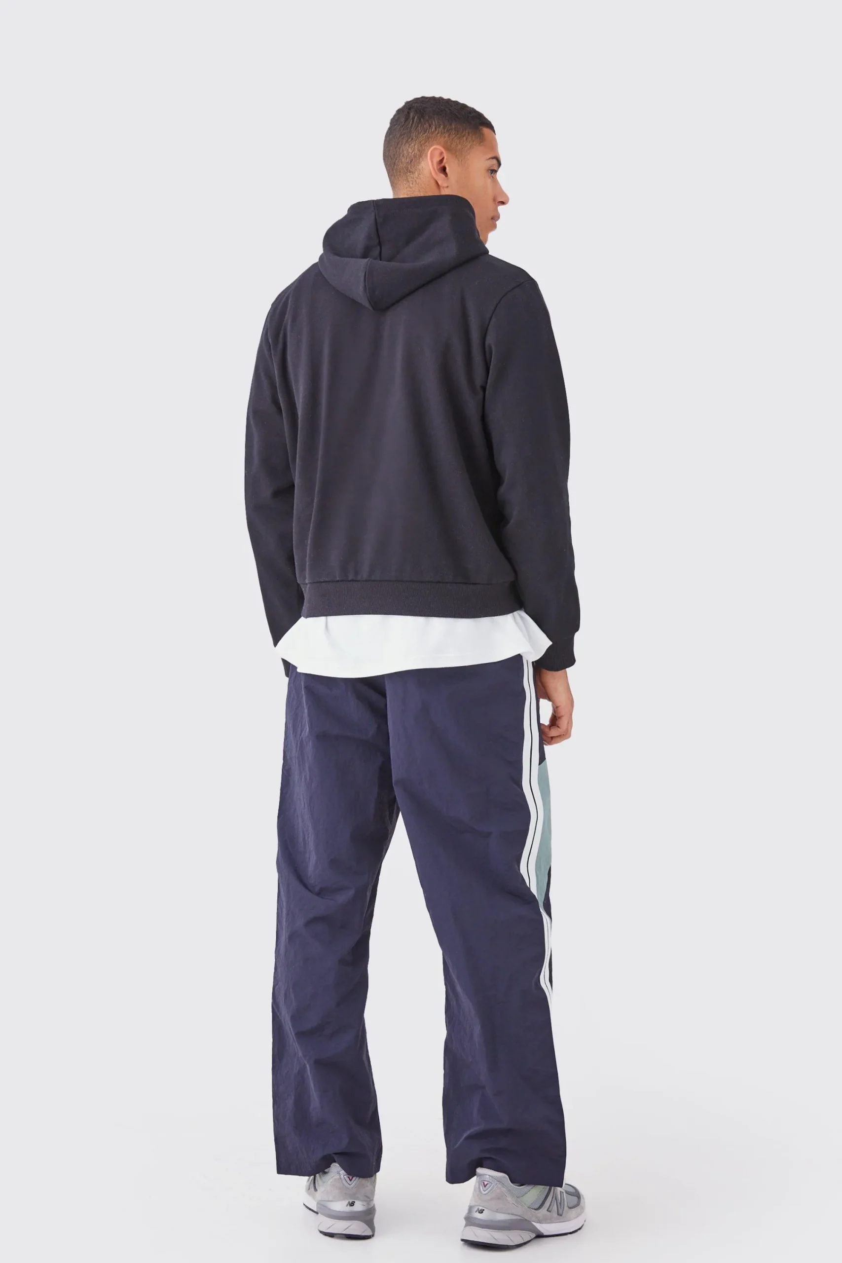 boohooMAN Pannelled Wide Leg Track Pants | UK| Trousers