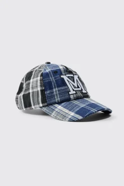 boohooMAN Patchwork Applique Cap In | UK| Hats & Caps