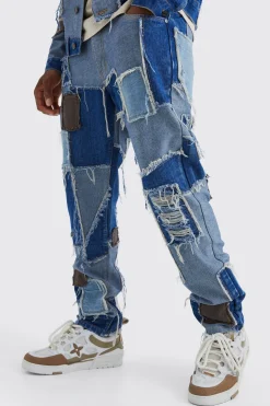 boohooMAN Patchwork Denim Jacket And Jeans Set | UK| Sets & Co-Ords