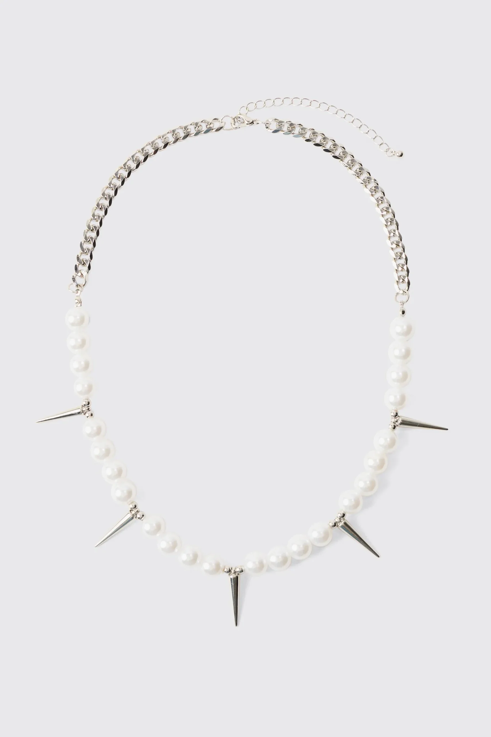 boohooMAN Pearl And Spike Pendant Necklace | UK| Jewellery & Watches