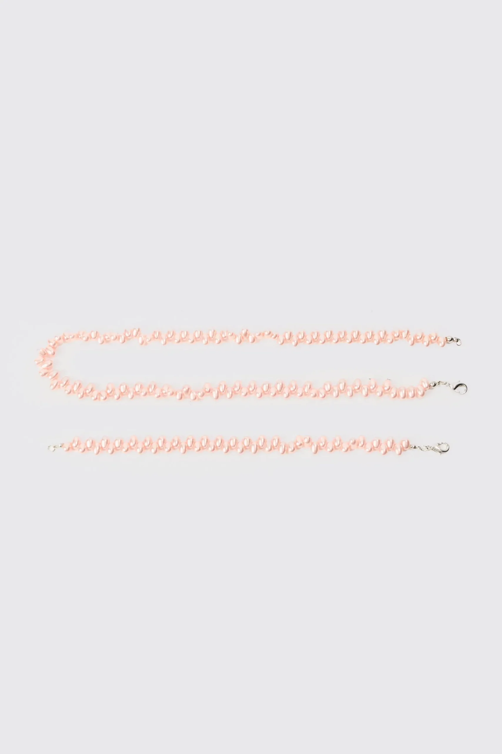 boohooMAN Pearl Bead Necklace & Bracelet Set In | UK| Jewellery & Watches