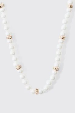 boohooMAN Pearl Bead Necklace In | UK| Jewellery & Watches