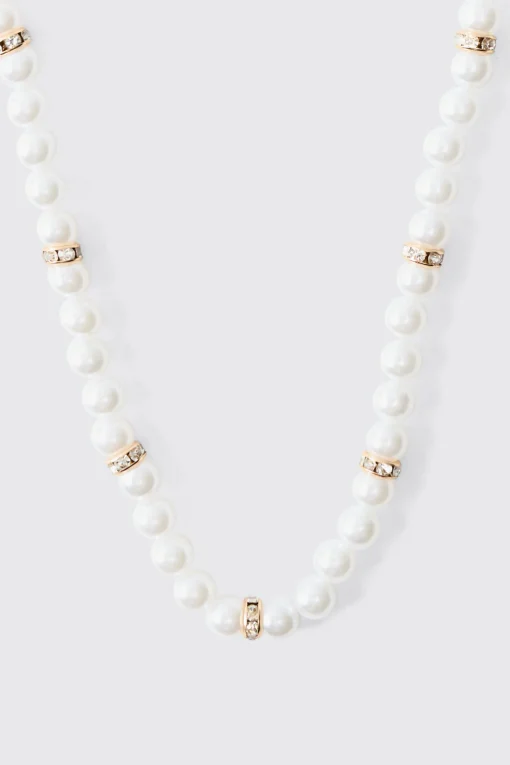 boohooMAN Pearl Bead Necklace In | UK| Jewellery & Watches