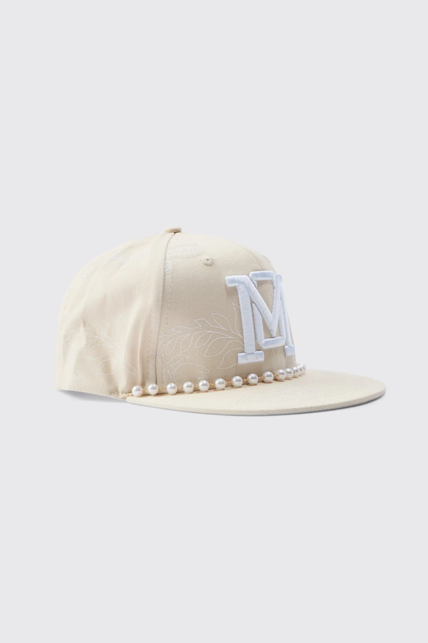 boohooMAN Pearl Embellishment Snapback In | UK| Hats & Caps