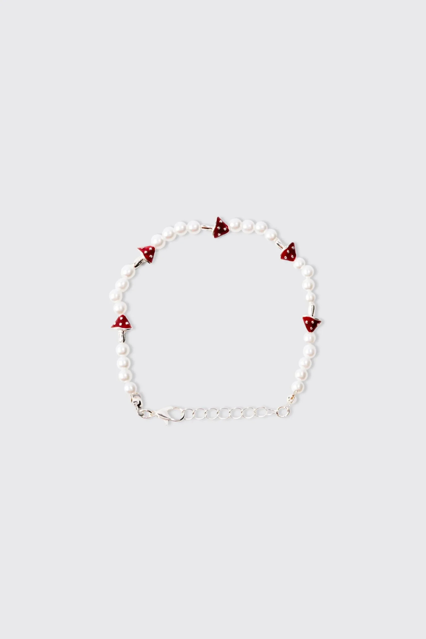 boohooMAN Pearl Mushroom Pendant Bracelet | UK| Jewellery & Watches