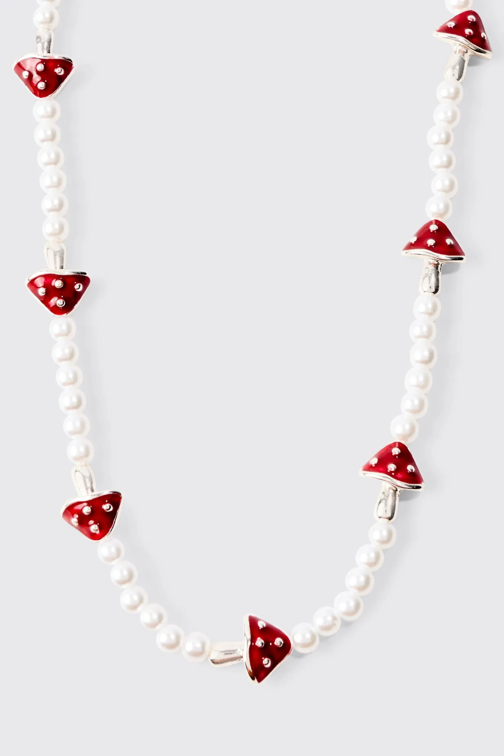 boohooMAN Pearl Mushroom Pendant Necklace | UK| Jewellery & Watches